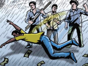 Men beating man